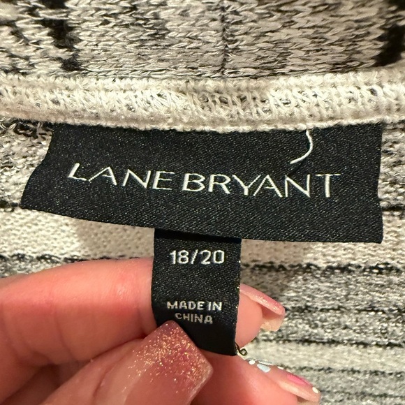 Lane Bryant Women's Striped Long Duster Open Front Cardigan Gray 18/20 - Picture 3 of 3